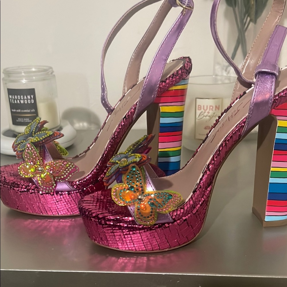 Betsey Johnson Pink and Purple Platform Heels